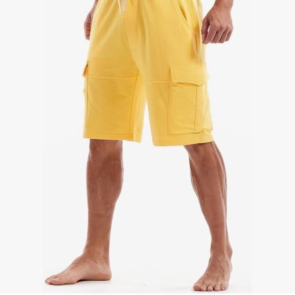 Mens Cargo Shorts Cotton Casual Lounge Shorts Elastic Waist Workout Shorts XL - Picture 3 of 7